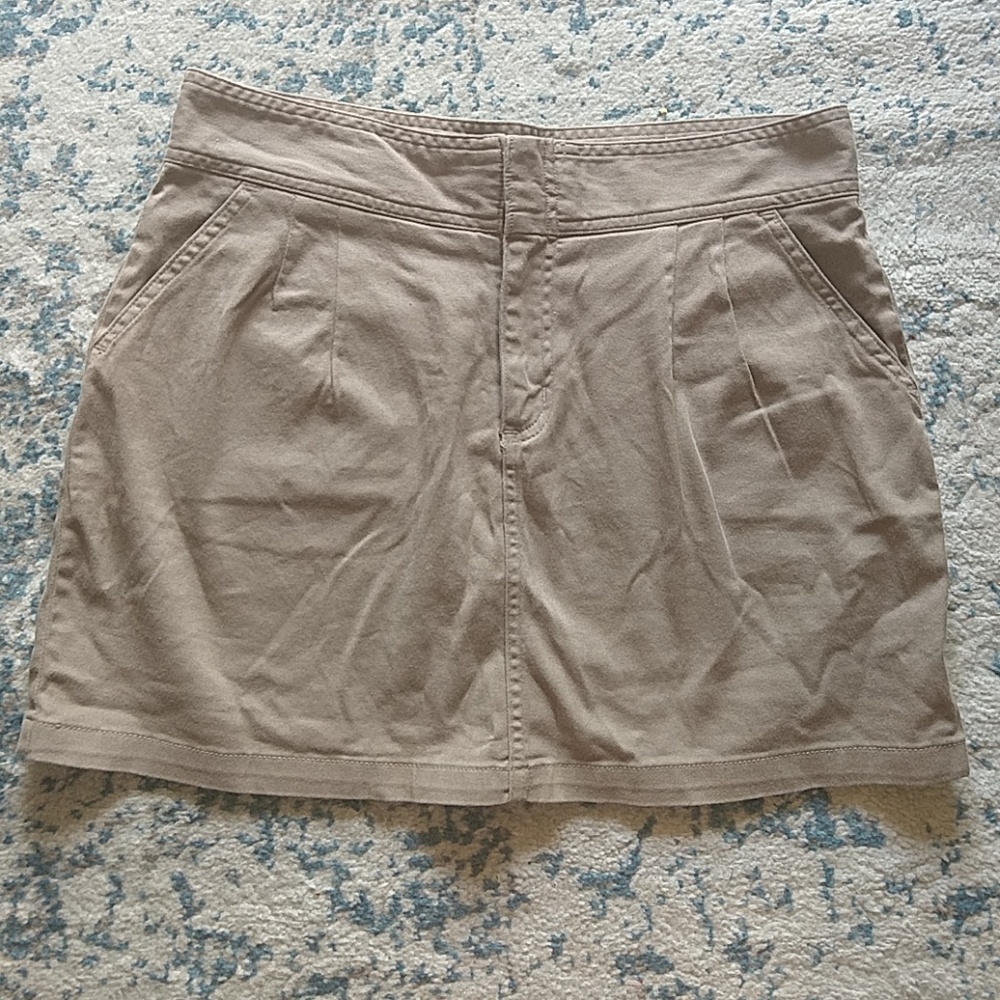 Khaki mini back pocket and front zip